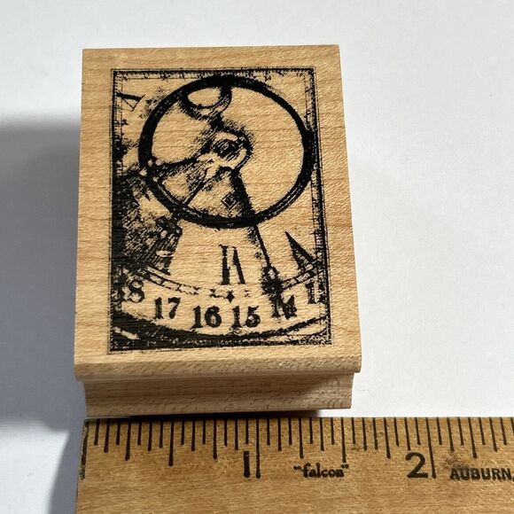 Club Scrap 2004 Vintage Rubber Stamp-Clock Steampunk Roman Numeral Sundial-Unuse - Picture 6 of 7